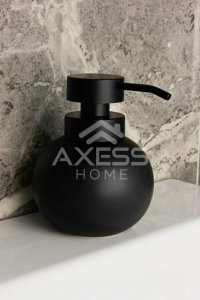 Kitchen Damys Porselen Sıvı Sabunluk Deterjanlık Tombul Siyah Sıvı Sabunluk