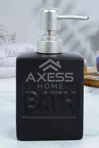 Axesso SERAMİK BATH Yazılı Siyah Renk Sıvı Sabunluk