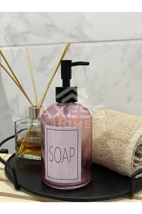 Axesso Premium Desenli Pembe Cam Sabunluk